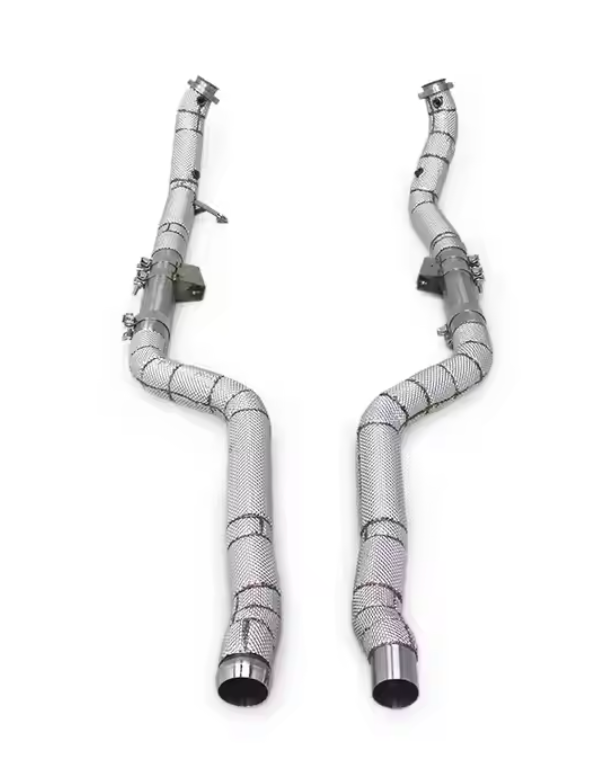 W218 CLS63 M157 Catless Downpipe with Heat Shield