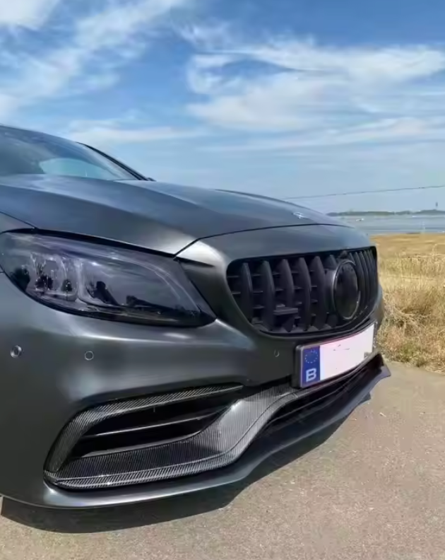 Dry Carbon Fiber Front Bumper Lip for Mercedes-Benz W205 C63S (2015-2020)