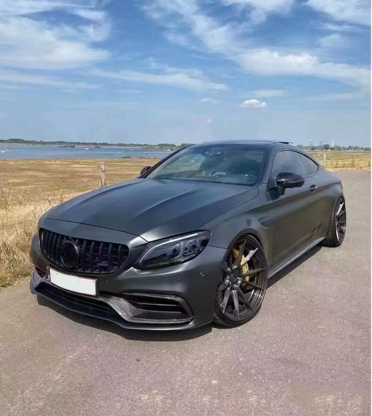 Dry Carbon Fiber Front Bumper Lip for Mercedes-Benz W205 C63S (2015-2020)
