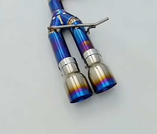 Titanium Exhaust System For Audi S4/S5 B9 3.0T 2019-2023 Catback Straight Pipes Burnt Blue Tips