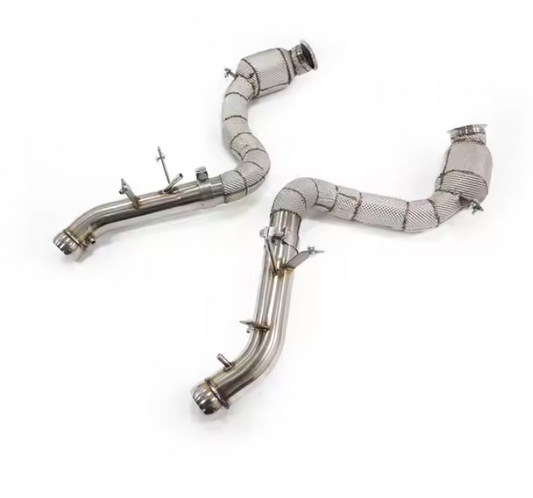 W205 C63s Catless Downpipe with Heat Shield